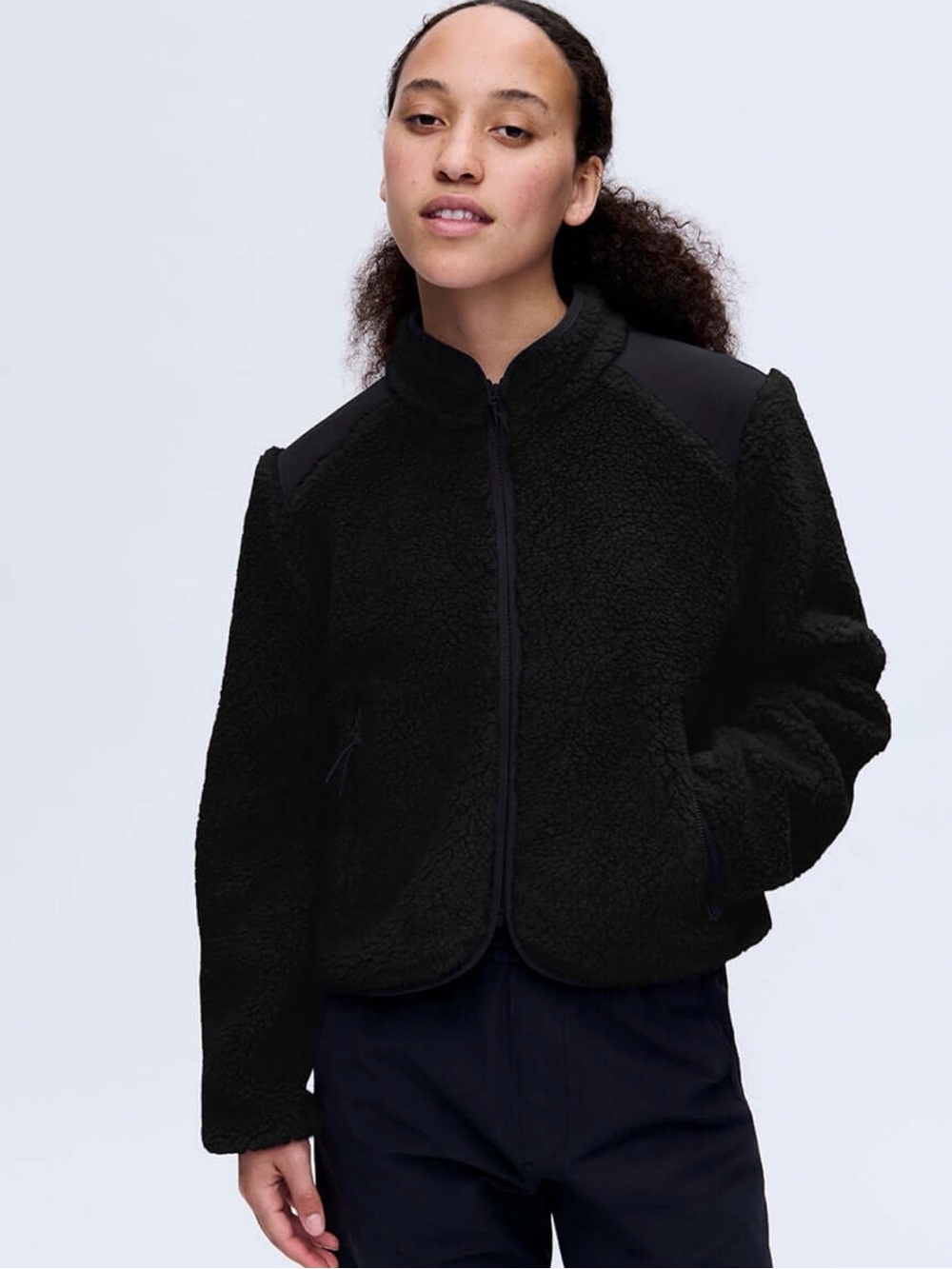 Outdoor Voices Candy Fleece Jacket Black Size Medium